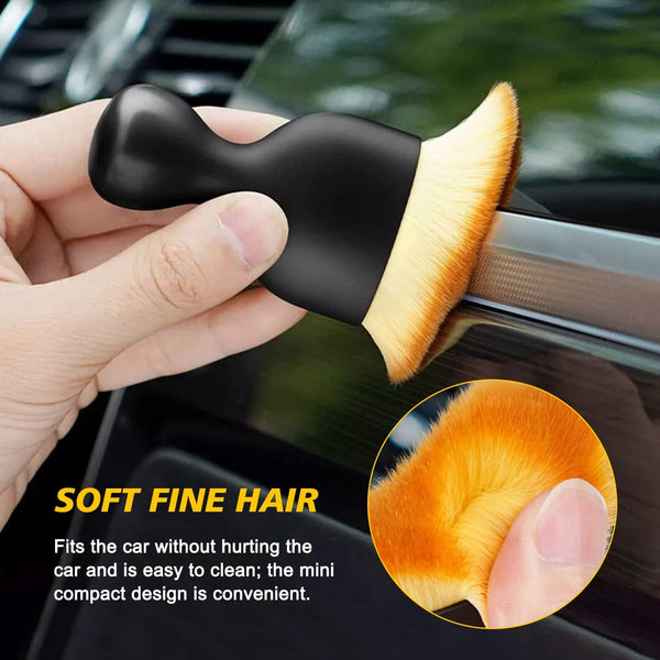 Car Interior Dust Brush, Car Detailing Brush, Soft Bristles Detailing Brush Dusting Tool for Automotive Dashboard, Air Conditioner Vents, Leather, Computer,Scratch Free (Brown)