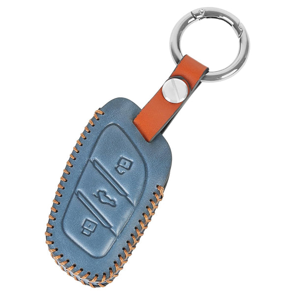 JVCV® Soft Handmade Leather Key Cover Compatible with MG ZS EV and Astor Smart Key