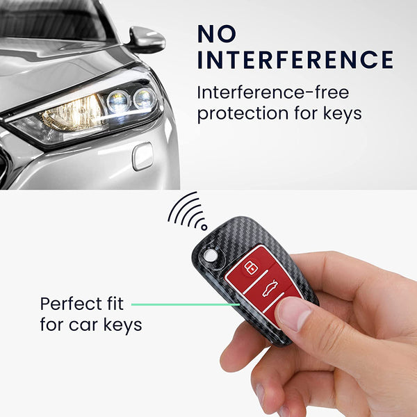 JVCV® Hard Case Key Cover Compatible with Audi A1 A3 A6 Q2 Q3 Q7 TT TTS R8 S3 S6 RS3 Folding Key - Stylish Durable Protection