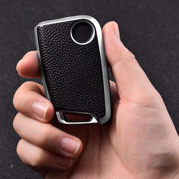 JVCV® Premium Soft TPU Leather-Pattern Key Cover – Compatible with Škoda & Volkswagen Folding Keys
