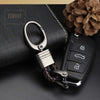 2 Pack Genuine Leather Keychain with Zinc Alloy Buckle Keyring