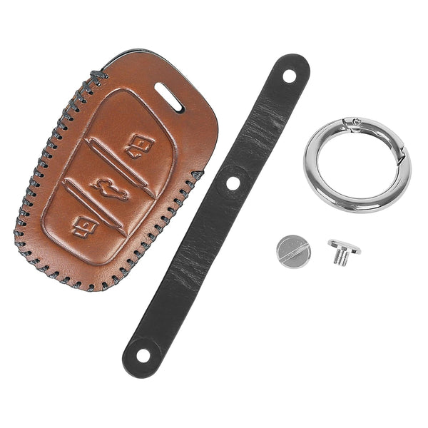 JVCV® Soft Handmade Leather Key Cover Compatible with MG ZS EV and Astor Smart Key