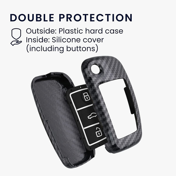 JVCV® Hard Case Key Cover Compatible with Audi A1 A3 A6 Q2 Q3 Q7 TT TTS R8 S3 S6 RS3 Folding Key - Stylish Durable Protection