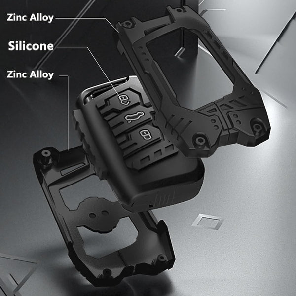 JVCV® Metal Key Cover compatible with Skoda Slavia Kushaq Taigun Tiguan Virtus Octavia Kodiaq Superb Folding Key