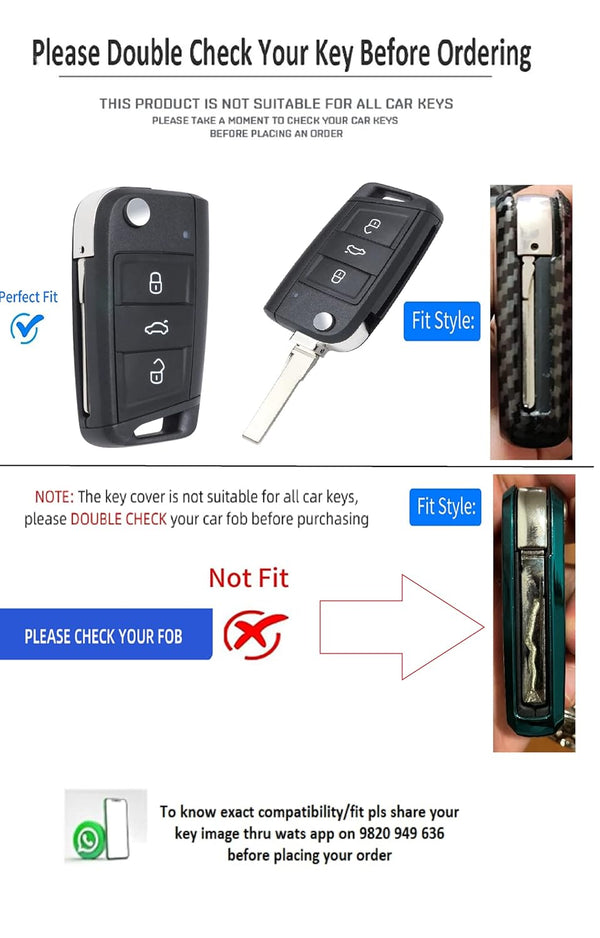 JVCV® Car Key Cover Compatible with Skoda Octavia, Kodiaq Superb Folding Key - Rally Stripe