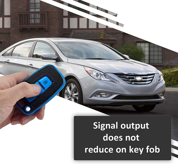 JVCV® Premium Soft TPU Leather Pattern Key Cover Compatible with Hyundai Verna Fluidic Old i20 Santafe Push Button Smart Key