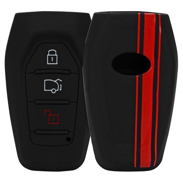 JVCV® Car Key Cover Compatible with Mahindra XUV 500 Push Button Start Key - Rally Stripe