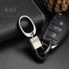JVCV® Genuine Leather Braided Keychain Strap Accessories Car Key Chain Rope Keyring with Zinc Alloy Buckle Keyring Holder