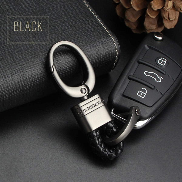 JVCV® Genuine Leather Braided Keychain Strap Accessories Car Key Chain Rope Keyring with Zinc Alloy Buckle Keyring Holder