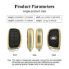 JVCV® Premium Soft Gold Border TPU Leather Pattern Key Cover Compatible with New Hyundai Alcazar and Creta 4 Button Smart Key