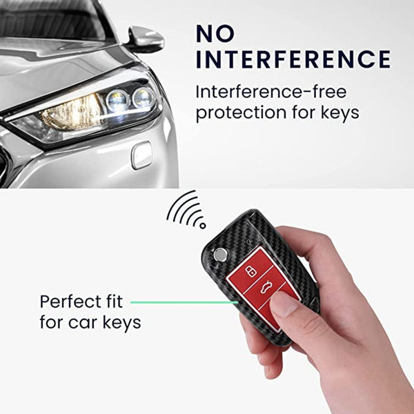 Hard Case Key Cover Compatible with Skoda Slavia Kushaq Taigun Tiguan Virtus Octavia Kodiaq Superb T ROC Folding Key