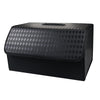 JVCV® Stylish Embossed PU Leather Car Trunk Organizer – Foldable Multipurpose Car Boot Storage Box with Handle