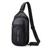 JVCV® Men's Woven-Texture Sling Bag - Lightweight Crossbody Shoulder Chest Bag with Adjustable Strap - Perfect for Travel, Gym & Daily Commute