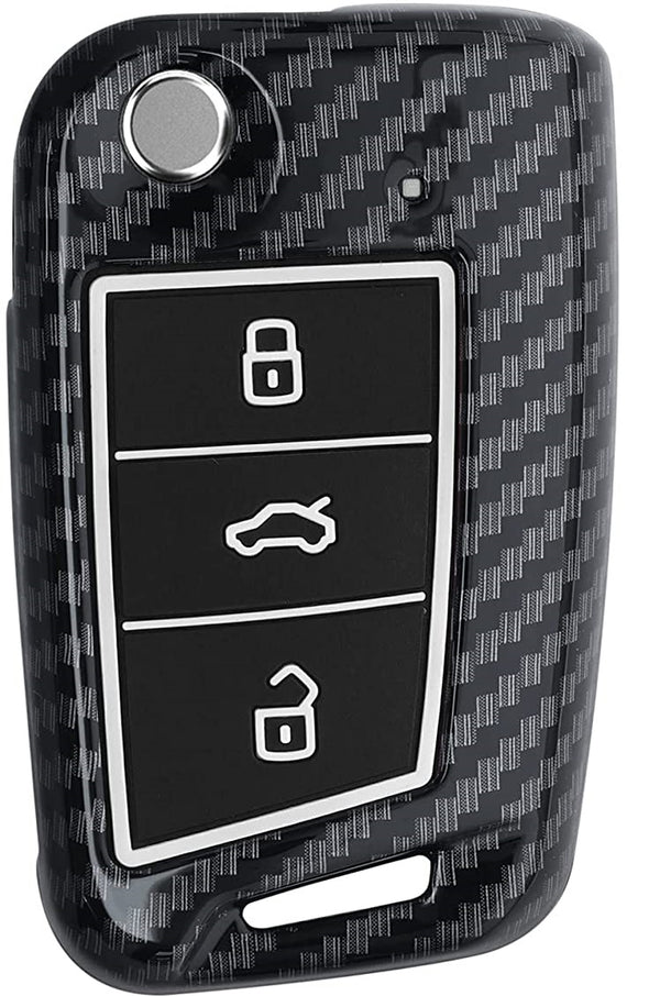 Hard Case Key Cover Compatible with Skoda Slavia Kushaq Taigun Tiguan Virtus Octavia Kodiaq Superb T ROC Folding Key