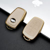 JVCV® Premium Soft Gold Border TPU Leather Pattern Key Cover Compatible with Tata Nexon, Harrier, Tiago EV, Altroz, Tigor, Safari, Nexon EV, Punch, Punch EV 4 Button Smart Key