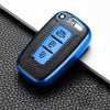 JVCV® Premium Soft TPU Leather Pattern Key Cover Compatible with Hyundai Verna Fluidic Old i20 Santafe Push Button Smart Key