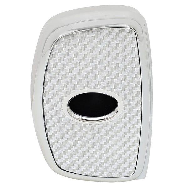 JVCV® Soft TPU Carbon Fiber Style Car Key Cover Compatible with Hyundai Creta, i10 Grand, i20 Elite, i20 Active, Xcent, Verna 4s, Tucson, Elantra, Grand i10 Nios 3 Button Smart Key