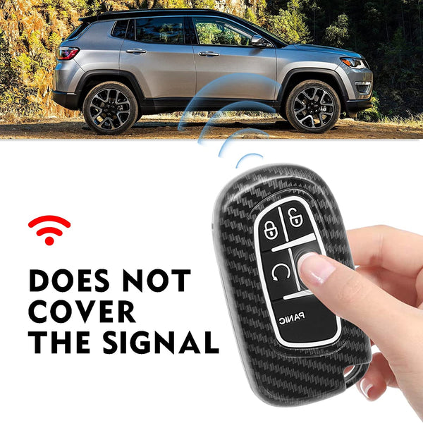 JVCV® Hard Case Key Cover Compatible with Jeep Compass Trailhawk Push Button Smart Key - Stylish Durable Protection