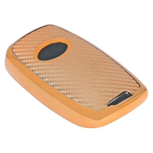 JVCV® Premium Soft TPU Leather Pattern Key Cover Compatible with Kia Seltos Sonet Carens 3 Button Push Start Car Key