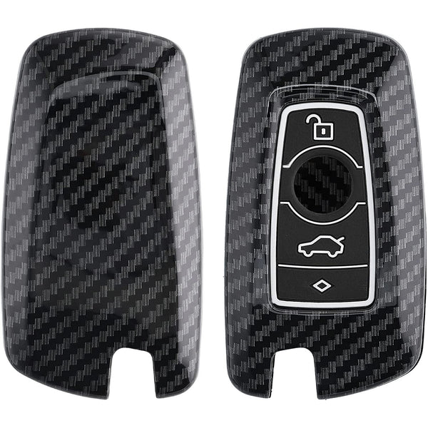 JVCV® Hard Case Key Cover Compatible with BMW X4, X3, 5 Series, 6 Series, 3 Series, 7 Series 4 Button Smart Key - Stylish Durable Protection