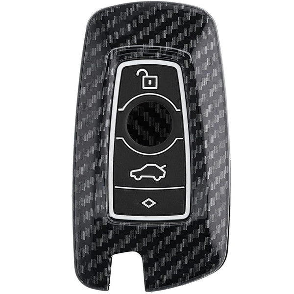 JVCV® Hard Case Key Cover Compatible with BMW X4, X3, 5 Series, 6 Series, 3 Series, 7 Series 4 Button Smart Key - Stylish Durable Protection