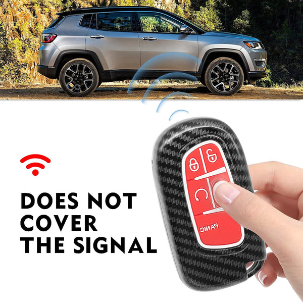 JVCV® Hard Case Key Cover Compatible with Jeep Compass Trailhawk Push Button Smart Key - Stylish Durable Protection