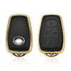 JVCV® Premium Soft Gold Border TPU Leather Pattern Key Cover Compatible with Tata Nexon, Harrier, Tiago EV, Altroz, Tigor, Safari, Nexon EV, Punch, Punch EV 4 Button Smart Key
