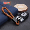 2 Pack Genuine Leather Keychain with Zinc Alloy Buckle Keyring