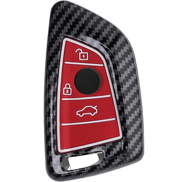 JVCV® Hard Case Key Cover Compatible with BMW X1, X3, X6, X5, 5 Series, 6 Series, 7 Series 4 Button Blade Smart Key - Stylish Durable Protection