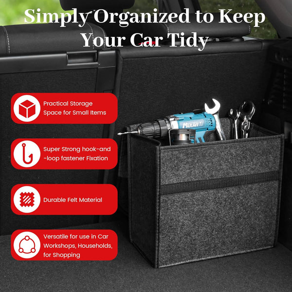 JVCV® Anti-Slip Car Trunk Boot Organizer (Small) – Foldable Storage Box for Cars, SUVs, Sedans & Trucks