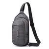 JVCV® Men's Woven-Texture Sling Bag - Lightweight Crossbody Shoulder Chest Bag with Adjustable Strap - Perfect for Travel, Gym & Daily Commute