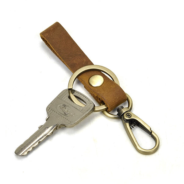 JVCV® 2 Pack Leather Universal Keychain – Premium Zinc Alloy Buckle | Lightweight Ring Hook Organizer for Car, Bike, Home & Office Keys | Stylish Accessories Holder for Men & Women