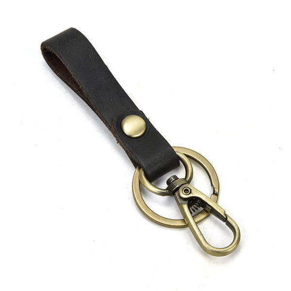 JVCV® 2 Pack Leather Universal Keychain – Premium Zinc Alloy Buckle | Lightweight Ring Hook Organizer for Car, Bike, Home & Office Keys | Stylish Accessories Holder for Men & Women