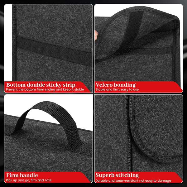 JVCV® Large Anti-Slip Car Trunk Organizer – Heavy-Duty Foldable Boot Storage for SUVs, Sedans & Trucks