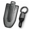 JVCV® Soft TPU Transparent Key Cover with Premium Metal Keychain – Transparent Black – Compatible with Mahindra 7XO, BE6, XEV 9E, XEV 9S & BE 6 Formula E Edition (FE) – 6 Button Smart Key