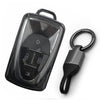 JVCV® Soft TPU Transparent Black Key Cover with Premium Metal Keychain – Compatible with VinFast VF6 & VF7 – 4 Button Smart Key