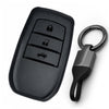 JVCV® Soft TPU Key Cover – Matte Black Pattern – Compatible with Toyota Fortuner, Camry, Hilux, Innova Crysta, Fortuner Legender, Innova HyCross & Land Cruiser – 3 Button Smart Key