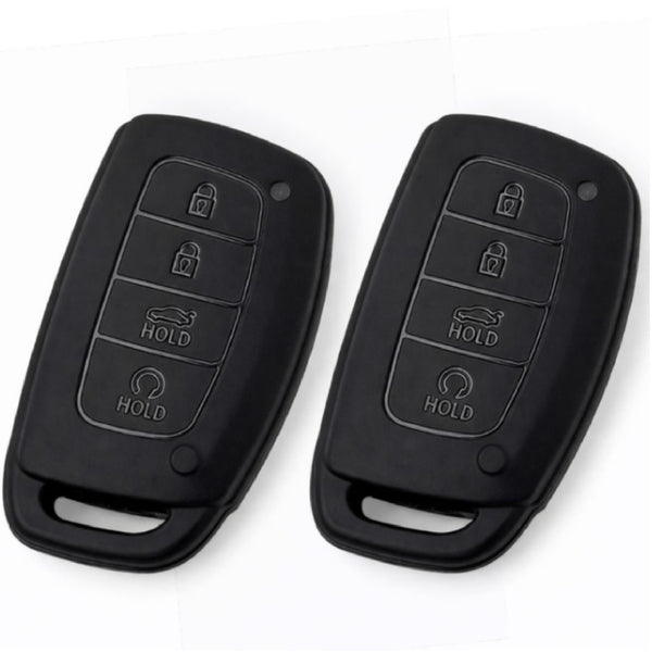 JVCV® Soft TPU Key Cover – Matte Black Pattern – Compatible with Hyundai Alcazar, Creta, i20 (2021), Venue, Tucson, Elantra & i20 N Line (2021) – 4 Button Smart Key