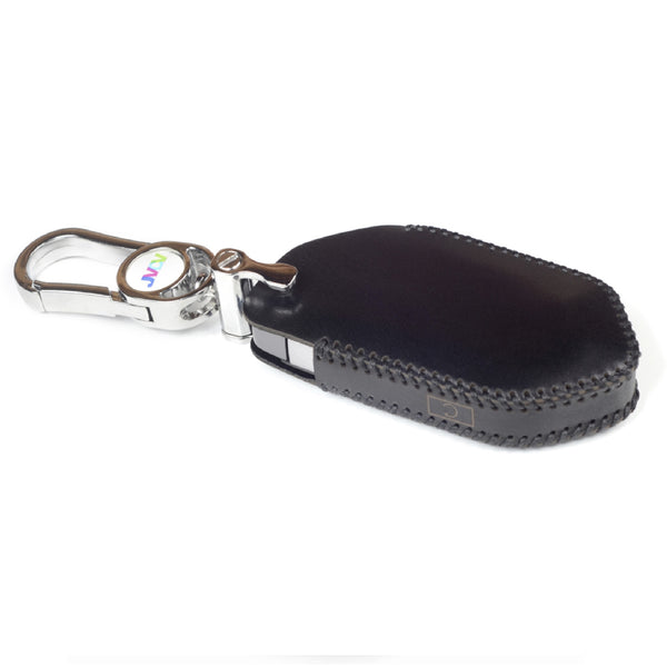 JVCV® Handmade Leather Key Cover – Premium Protective Case – Compatible with Kia Seltos 2026, Syros, EV6 & EV9 – 4 Button Smart Key