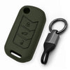 JVCV® Soft TPU Key Cover with Premium Metal Keychain – Military Green Matte Finish – Compatible with Mahindra XUV700, Thar, Bolero, Scorpio, Scorpio N, XUV300, TUV300 & XUV400 EV – 3 Button Flip Key