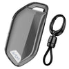 JVCV® Soft TPU Transparent Key Cover with Premium Metal Keychain – Transparent Black – Compatible with Kia Seltos 2026, Syros, EV6 & EV9 – 4 Button Smart Key