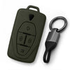 JVCV® Soft TPU Key Cover with Premium Metal Keychain – Military Green Matte Finish – Compatible with VinFast VF6 & VF7 – 4 Button Smart Key