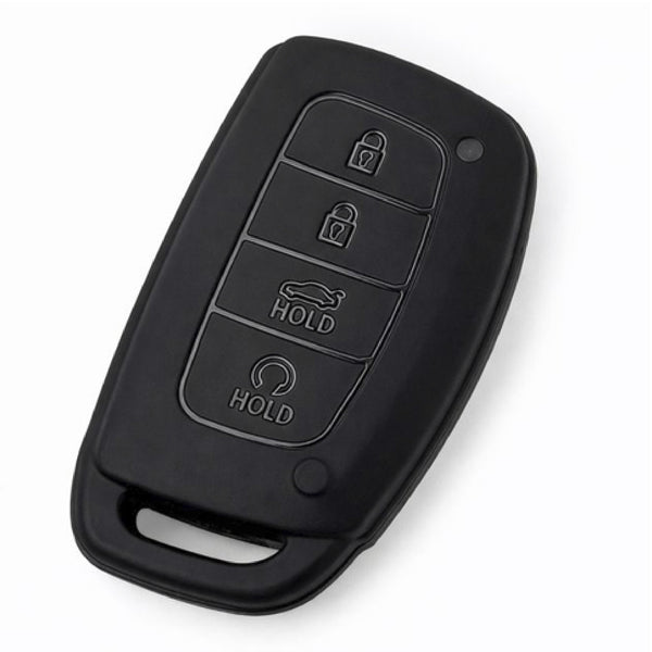 JVCV® Soft TPU Key Cover – Matte Black Pattern – Compatible with Hyundai Alcazar, Creta, i20 (2021), Venue, Tucson, Elantra & i20 N Line (2021) – 4 Button Smart Key