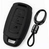 JVCV® Soft TPU Matte Black Key Cover with Premium Metal Keychain – Compatible with Hyundai Verna – 3 Button Smart Key