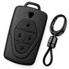 JVCV® Soft TPU Key Cover with Premium Metal Keychain – Matte Black Finish – Compatible with VinFast VF6 & VF7 – 4 Button Smart Key
