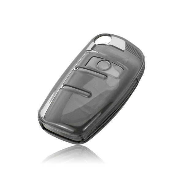 JVCV® Soft TPU Transparent Cover – Compatible with Audi Keys (Transparent Black)