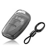 JVCV® Soft TPU Transparent Cover with keychain – Compatible with Audi Flip Keys