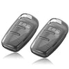 JVCV® Soft TPU Transparent Cover – Compatible with Audi Keys (Transparent Black)
