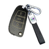JVCV® Soft Handmade Lychee Pattern Leather Key Cover Compatible with Audi A1 A3 A6 Q2 Q3 Q7 TT TTS R8 S3 S6 RS3 Folding Key