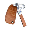 JVCV® Soft Handmade Lychee Pattern Leather Key Cover Compatible with Audi A1 A3 A6 Q2 Q3 Q7 TT TTS R8 S3 S6 RS3 Folding Key